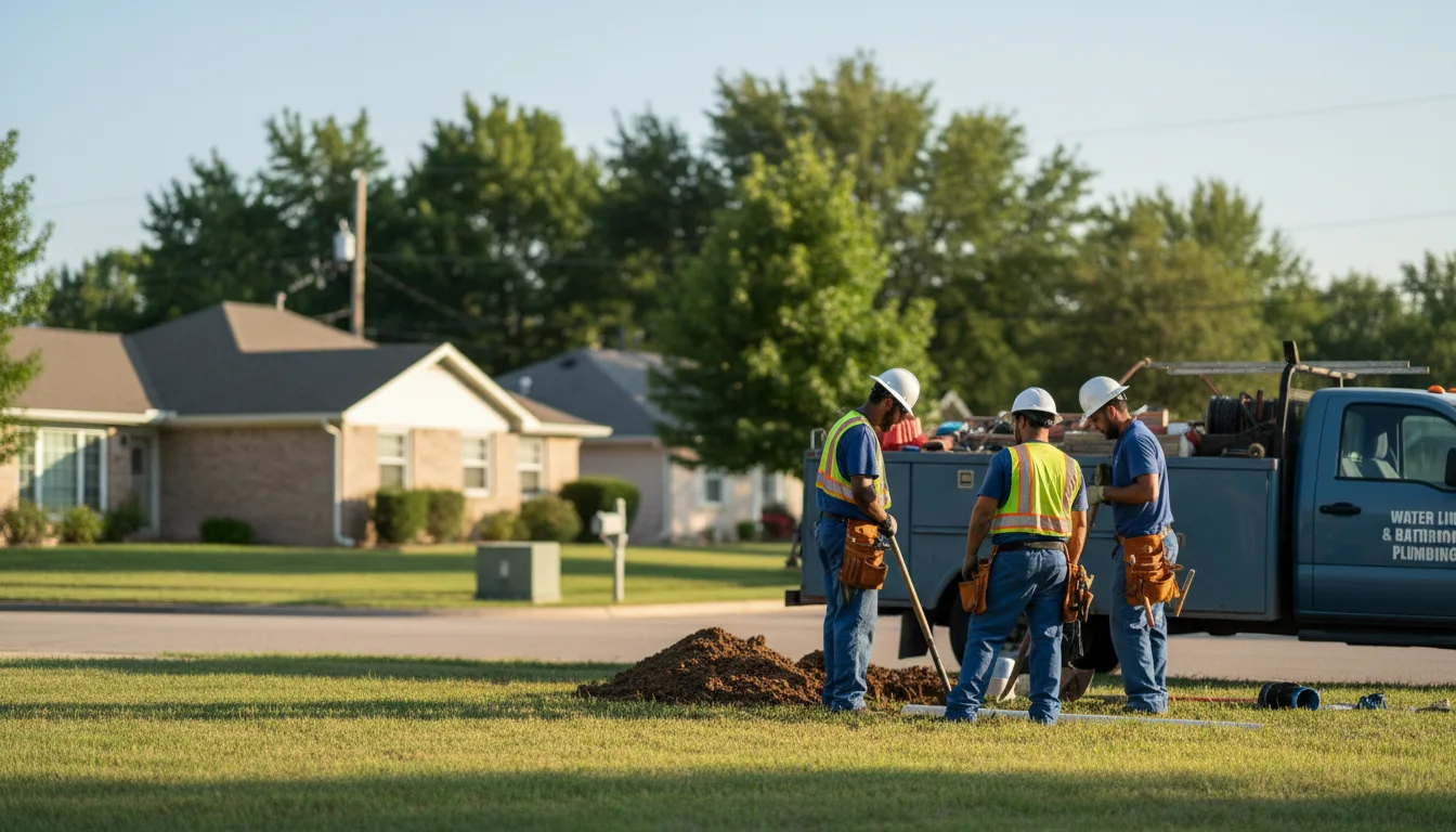 Residential water line and bathroom plumbing service in Scotland, AR